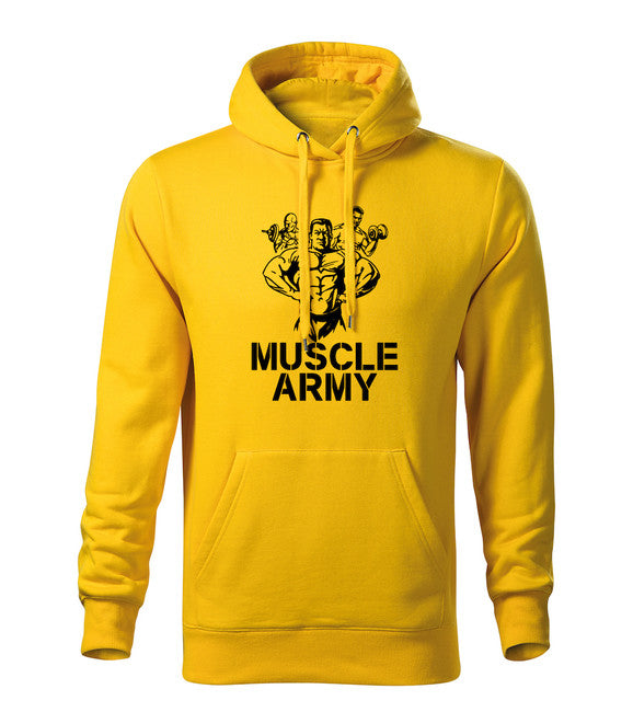 DRAGOWA Muscle Army Team felpa con cappuccio, gialla 320g/m2