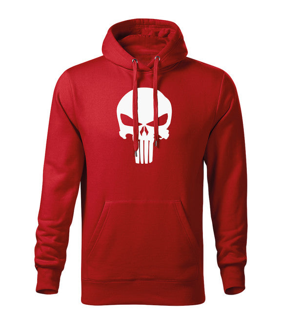 DRAGOWA Punisher Felpa con cappuccio da uomo, rossa 320g/m2