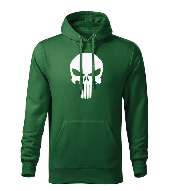 DRAGOWA Punisher felpa con cappuccio da uomo, verde 320g/m2