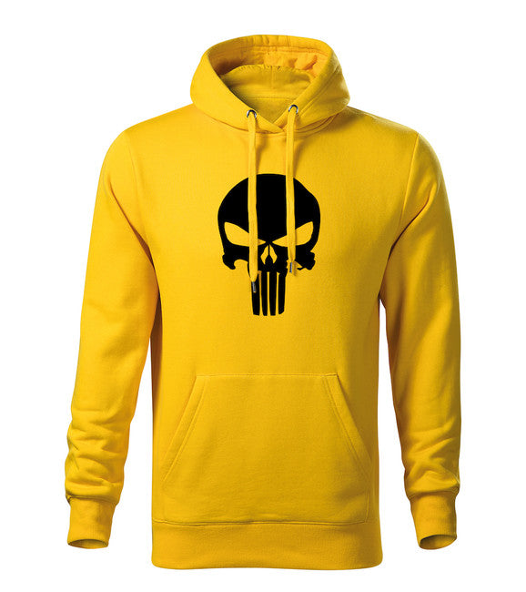 DRAGOWA Punisher felpa con cappuccio da uomo, gialla 320g/m2