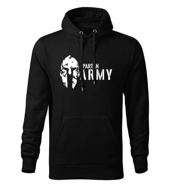 DRAGOWA Spartan Army felpa con cappuccio, nera 320g/m2