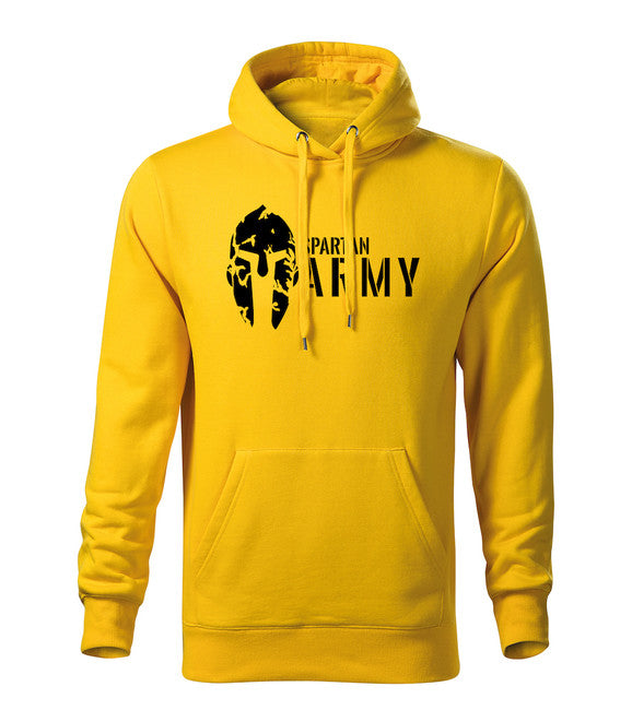 DRAGOWA Spartan army felpa con cappuccio uomo, gialla 320g/m2
