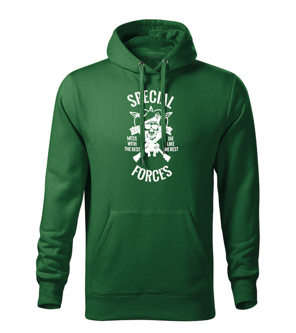 DRAGOWA Felpa con cappuccio da uomo forze speciali, verde 320g/m2