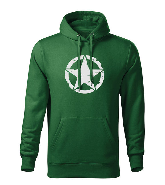 DRAGOWA Star felpa con cappuccio da uomo, verde 320g/m2