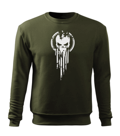 DRAGOWA men's sweatshirt skull 300 g/m², olive