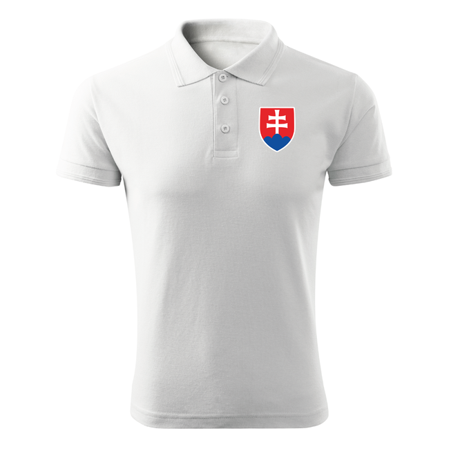 DRAGOWA Polo Maglia piccolo colorato segno slovacco, bianca 200g/m2
