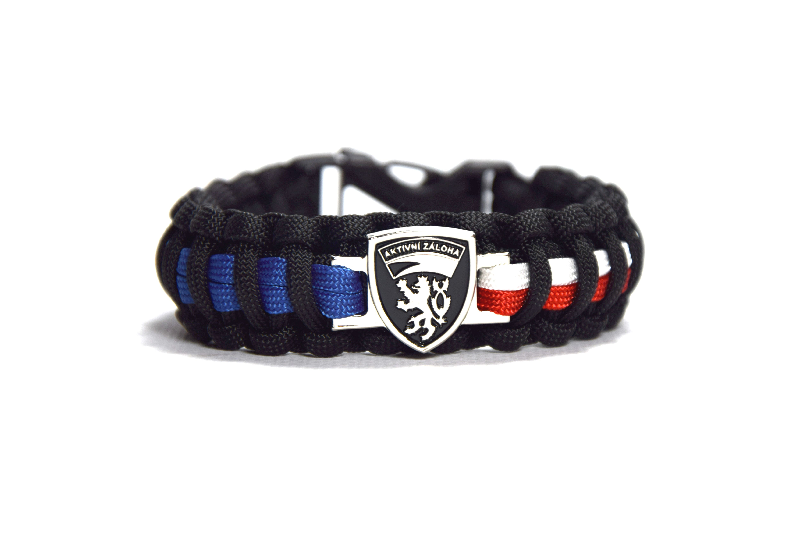 Cordell Braccialetto Paracord Riserva Attiva CR, nero, chiusura a clip larghezza 2,4cm