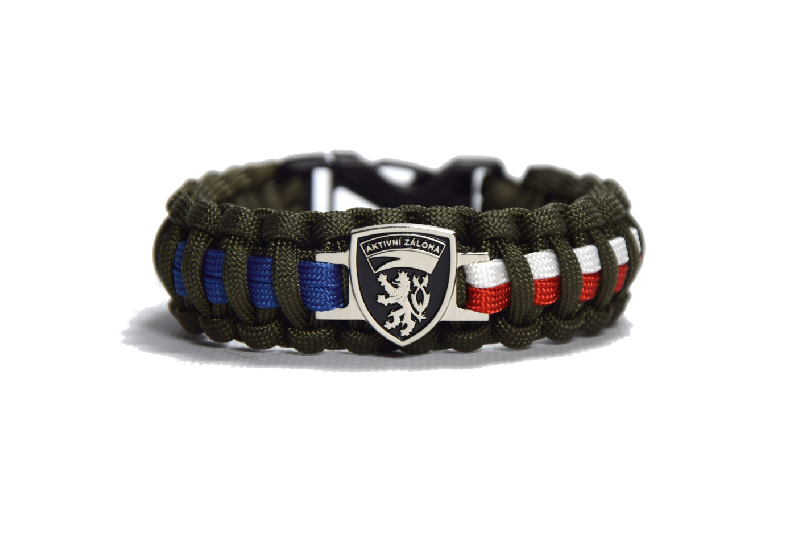 Cordell Braccialetto Paracord Riserva Attiva CR chiusura a clip larghezza 2,4cm, oliva