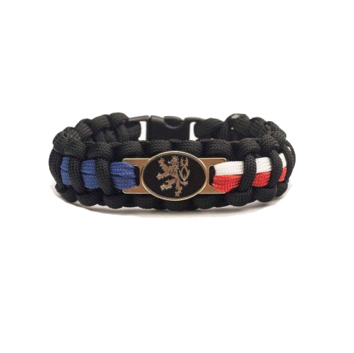 Cordell Braccialetto Paracord Leone Ceco chiusura a clip larghezza 1,9cm, nero