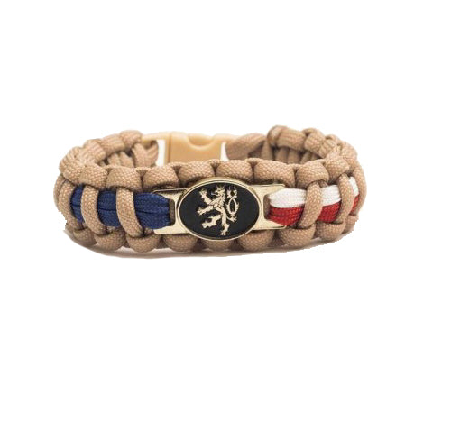 Cordell Braccialetto paracord Leone Ceco, khaki, chiusura a clip larghezza 1,9cm