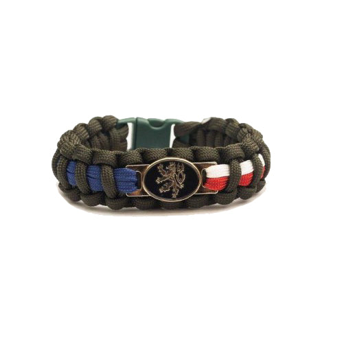 Cordell Braccialetto Paracord Leone Ceco chiusura a clip larghezza 1,9cm, oliva