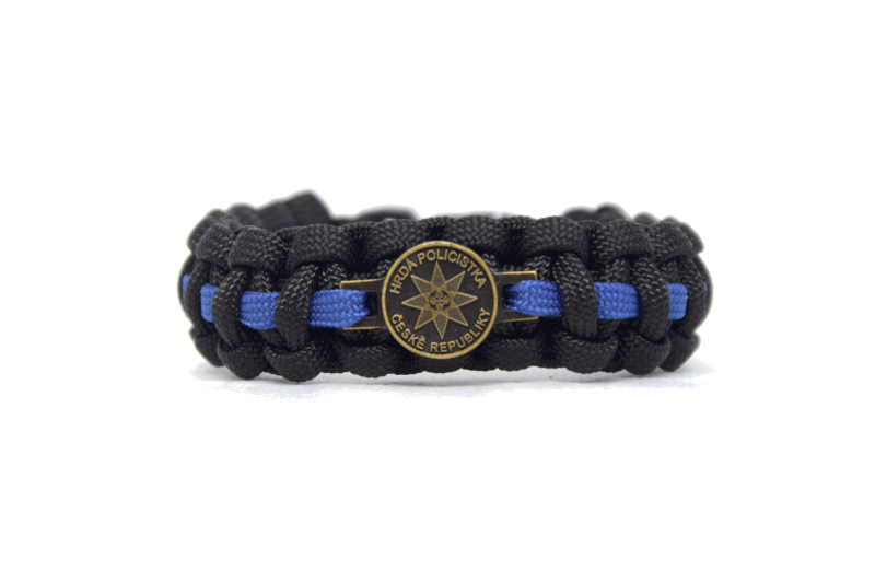 Cordell Bracciale in paracord Orgoglio poliziotta chiusura a clip larghezza 1,9 cm, blu-nero
