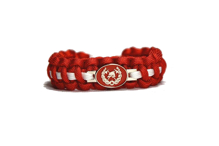 Cordell Bracciale in paracord Vigile del Fuoco Fiero con chiusura a clip, larghezza 1,9 cm, rosso