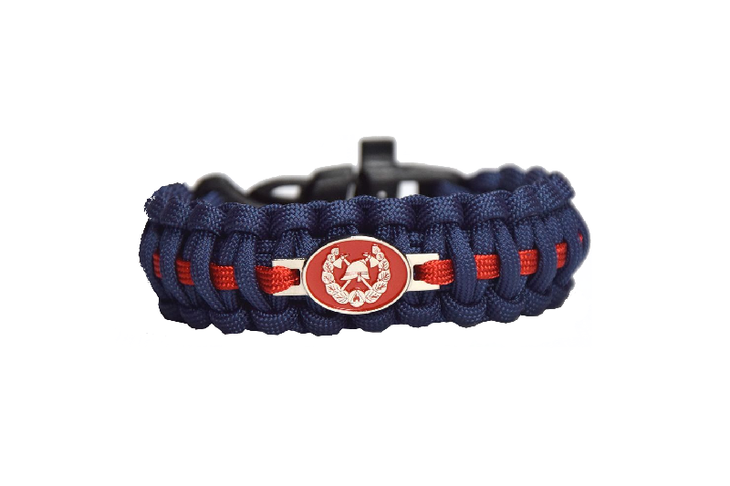 Cordell Braccialetto Paracord larghezza 2,4 cm, blu, chiusura a clip con fischietto