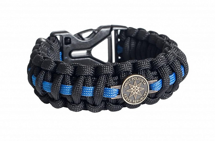 Cordell Braccialetto Paracord Orgoglioso Poliziotto chiusura a clip larghezza 2,4cm, blu