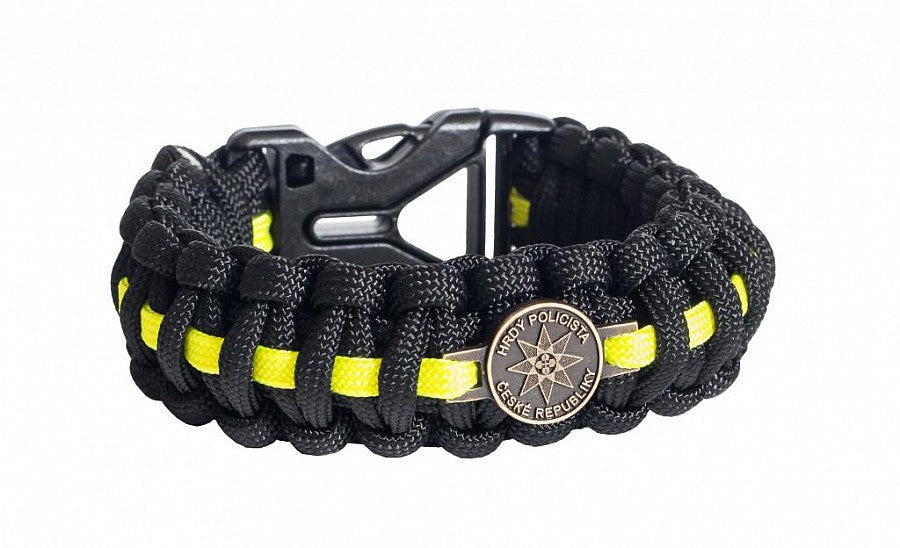 Cordell Poliziotto Orgoglioso braccialetto paracord chiusura a clip larghezza 2,4cm , giallo