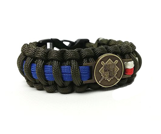 Cordell Braccialetto Paracord Soldato AČR chiusura a clip larghezza 1,9cm, oliva