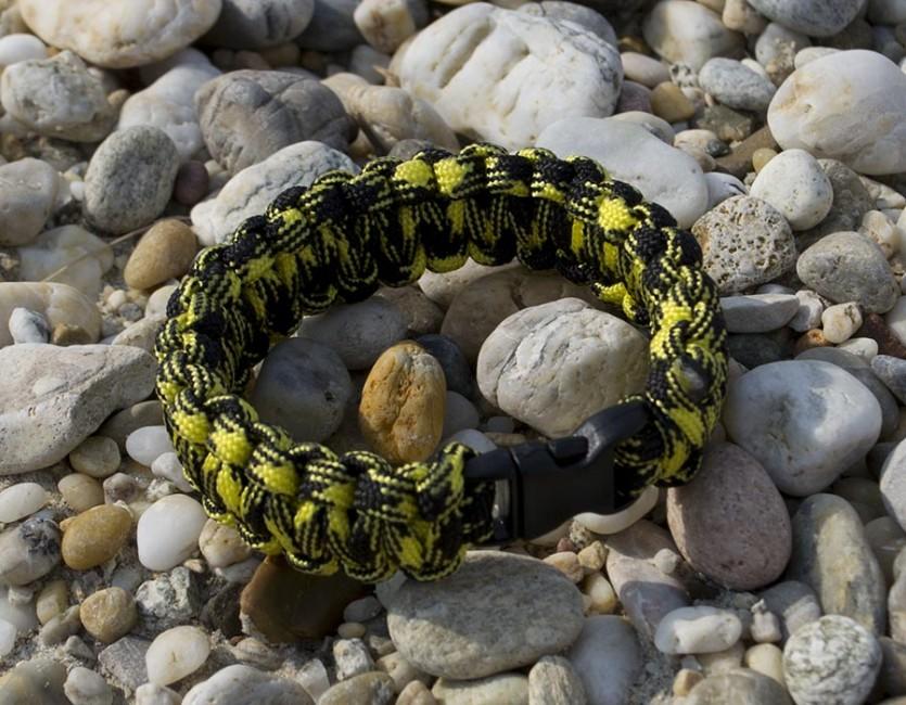 O&T braccialetto paracord, giallo-nero