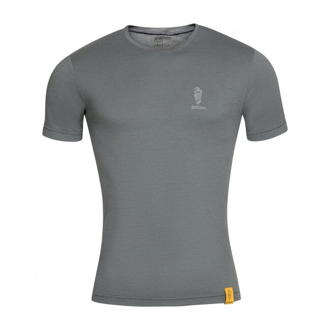 Patizon T-shirt a maniche corte in merino da uomo, gun metal