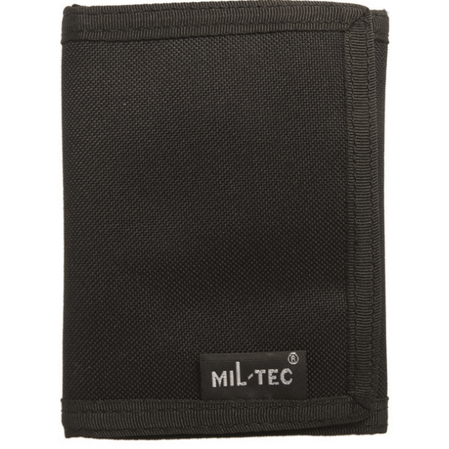 Mil-Tec portafoglio, nero, con chiusura a strappo