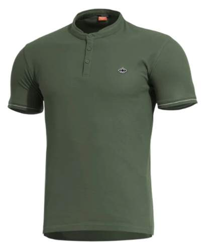 Pentagon Levantes maglietta henley stripes, verde mimetico