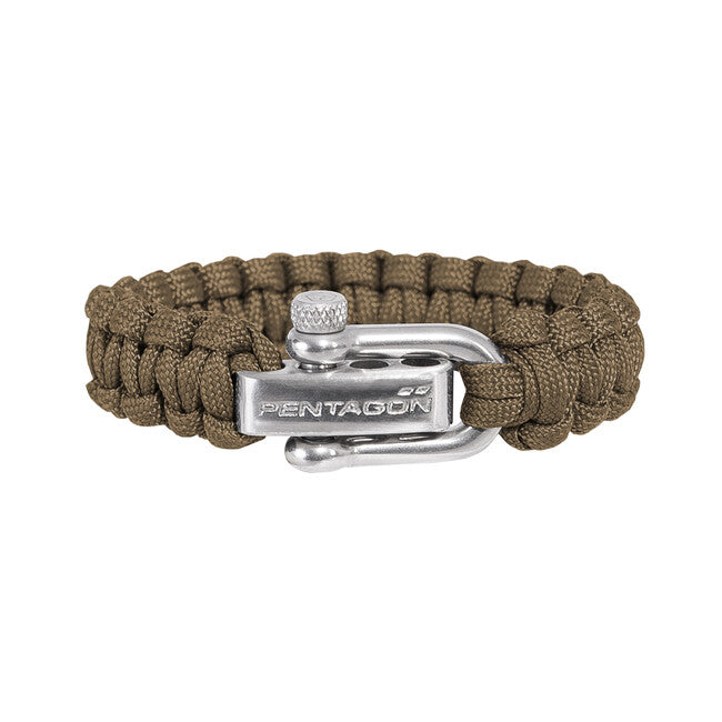 Pentagon braccialetto paracord fibbia in metallo, coyote