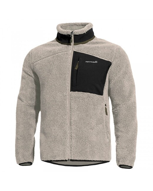 Pentagon Summit Sherpa giacca in pile da uomo, beige-grigio