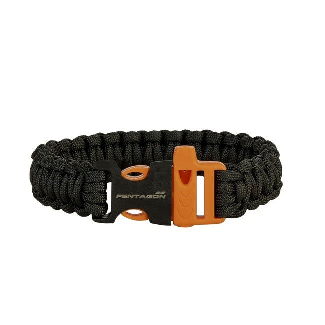 Pentagon Pselion braccialetto paracord, nero/arancione