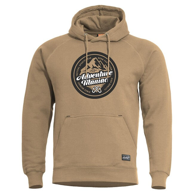 Pentagon Phaeton felpa con cappuccio "Adventure Maniac", marrone tan