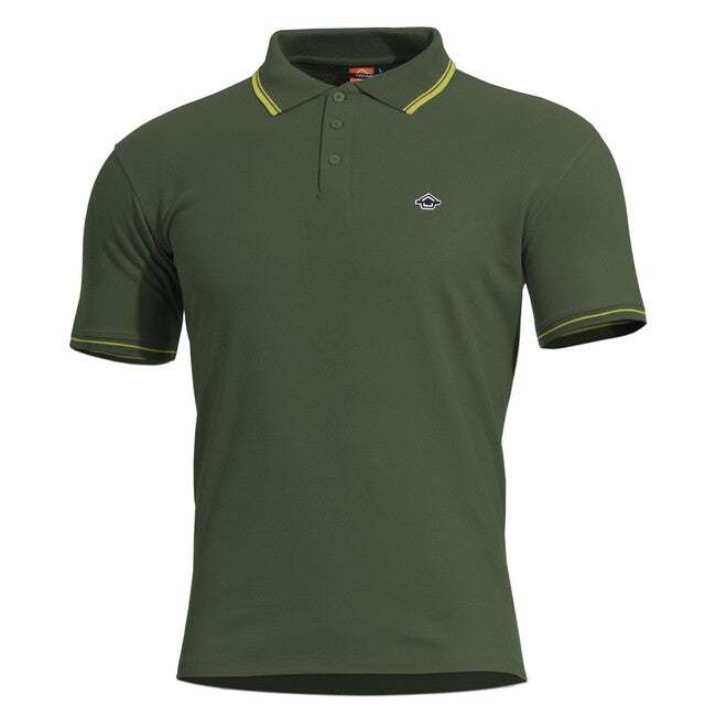 Pentagon Aniketos polo maglietta stripes, springbok verde