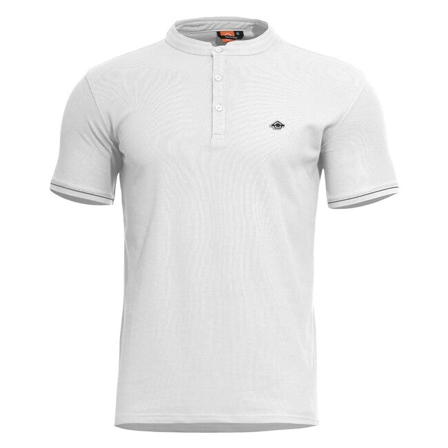 Pentagon Levantes Henley maglietta con bottoni, bianca