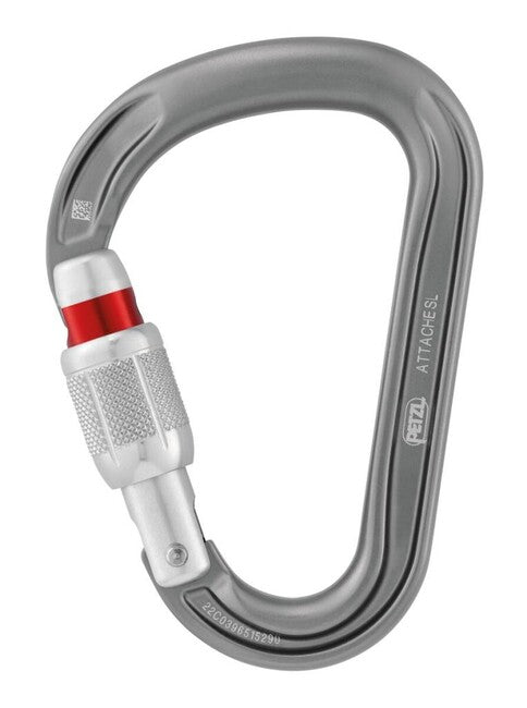 Petzl Attache moschettone con chiusura, grigio