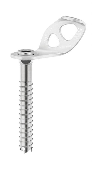 Petzl Laser, chiodo per ghiacciaio con placca