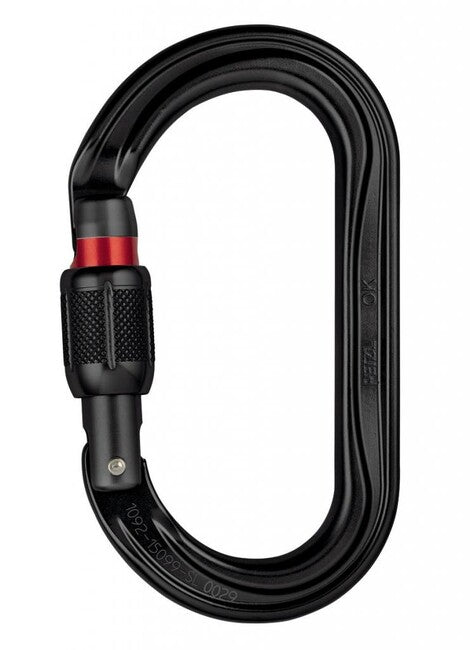 Petzl SCREW LOCK moschettone ovale con chiusura a vite, nero