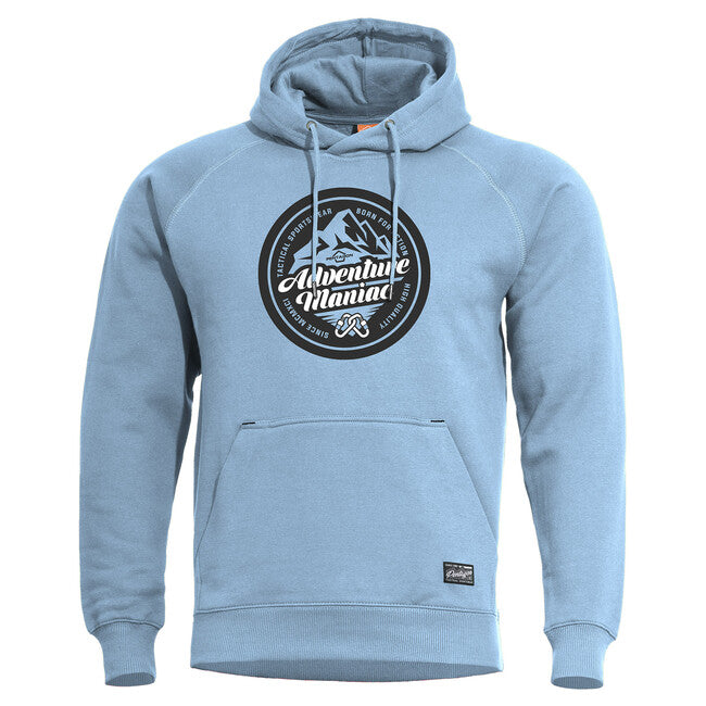 Pentagon Phaeton Hood "Adventure Maniac" felpa con cappuccio, blu laguna
