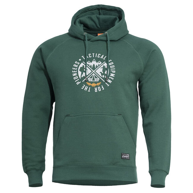 Pentagon Phaeton Hood "Pioneers" felpa con cappuccio, primaverabok verde