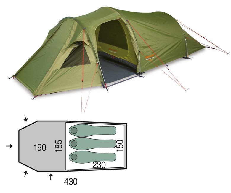 Pinguin Storm 3 tenda, verde