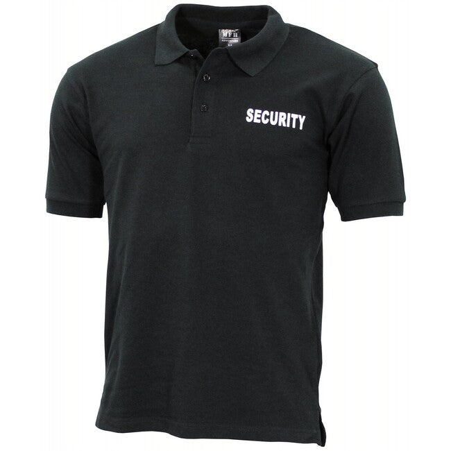 MFH Polo Security a maniche corte, nera