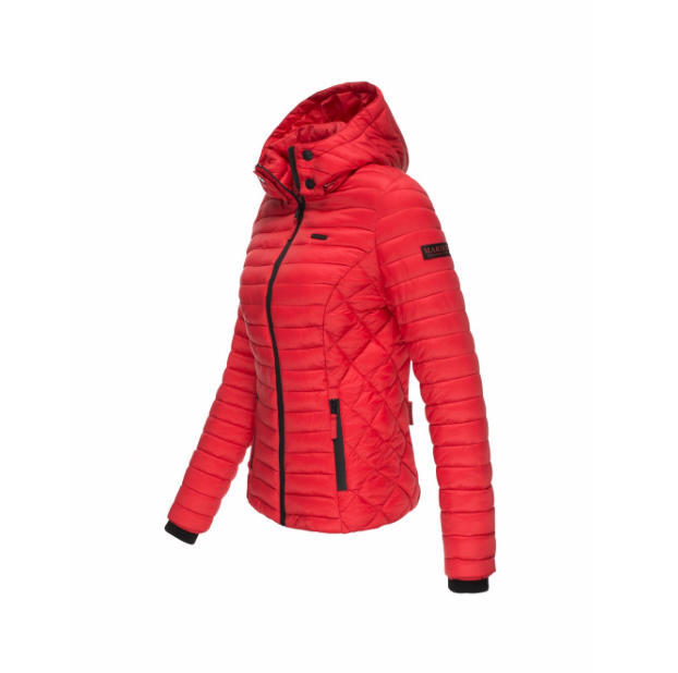 Marikoo Samtpfote giacca transitoria con cappuccio da donna, rossa