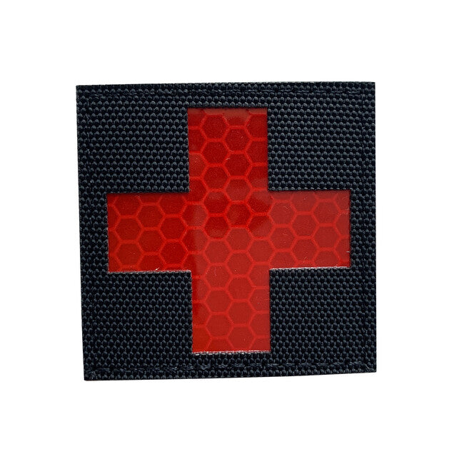 WARAGOD Croce Medica in tessuto riflettente patch nera e rossa