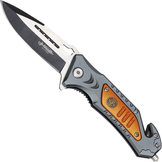 Haller Rescue Taschenmeser coltello tascabile, grigio/arancio