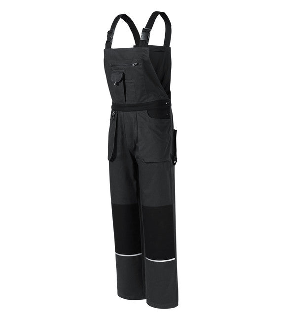 Rimeck Woody pantaloni da lavoro da uomo con bretelle, grigi