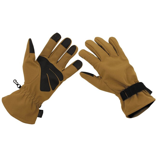 MFH Professional Softshell guanti, marroni coyote