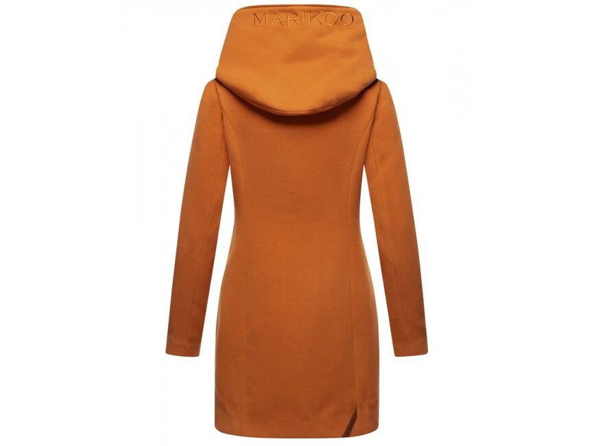 Marikoo MAIKOO cappotto invernale da donna con cappuccio, cannella arrugginita