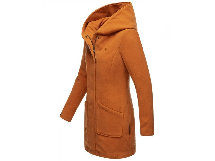 Marikoo MAIKOO cappotto invernale da donna con cappuccio, cannella arrugginita