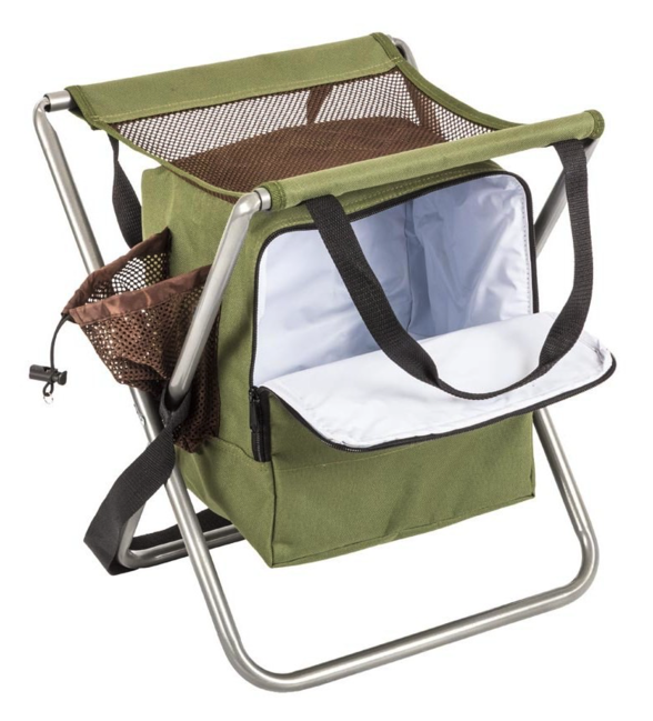 M-Tramp Sedia da campeggio per pescatori con borsa termica, oliva