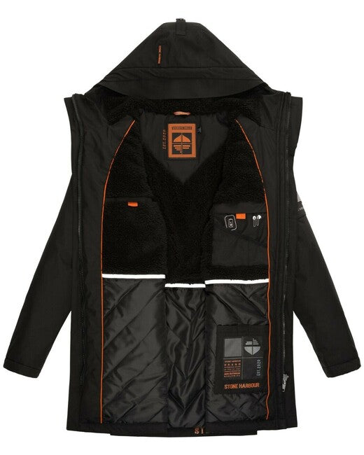 Stone Harbour Ragaan giacca invernale da uomo con cappuccio, nera