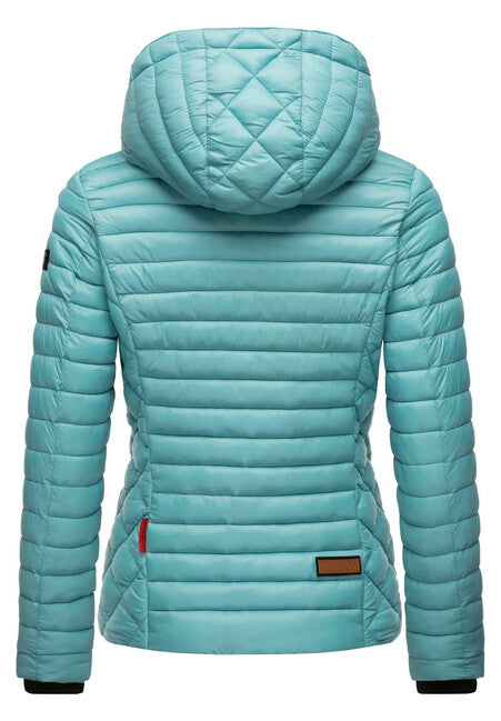 Marikoo Samtpfote giacca transitoria da donna con cappuccio, blu scuro