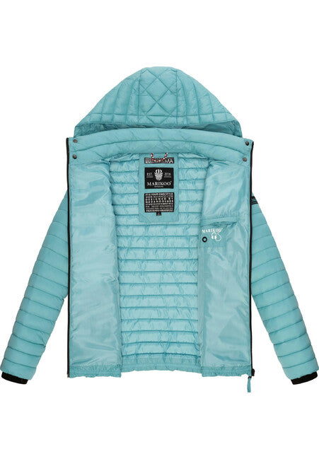 Marikoo Samtpfote giacca transitoria da donna con cappuccio, blu scuro