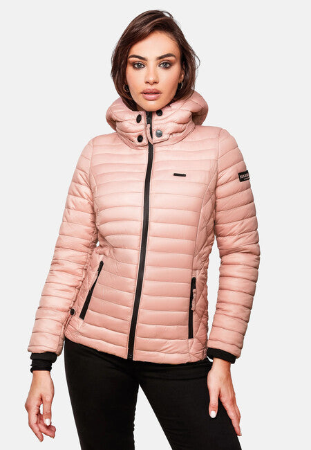 Marikoo Samtpfote giacca transitoria con cappuccio da donna, rosa cipria